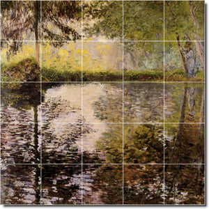 claude monet garden painting ceramic tile mural p06150