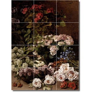 claude monet flower painting ceramic tile mural p06179