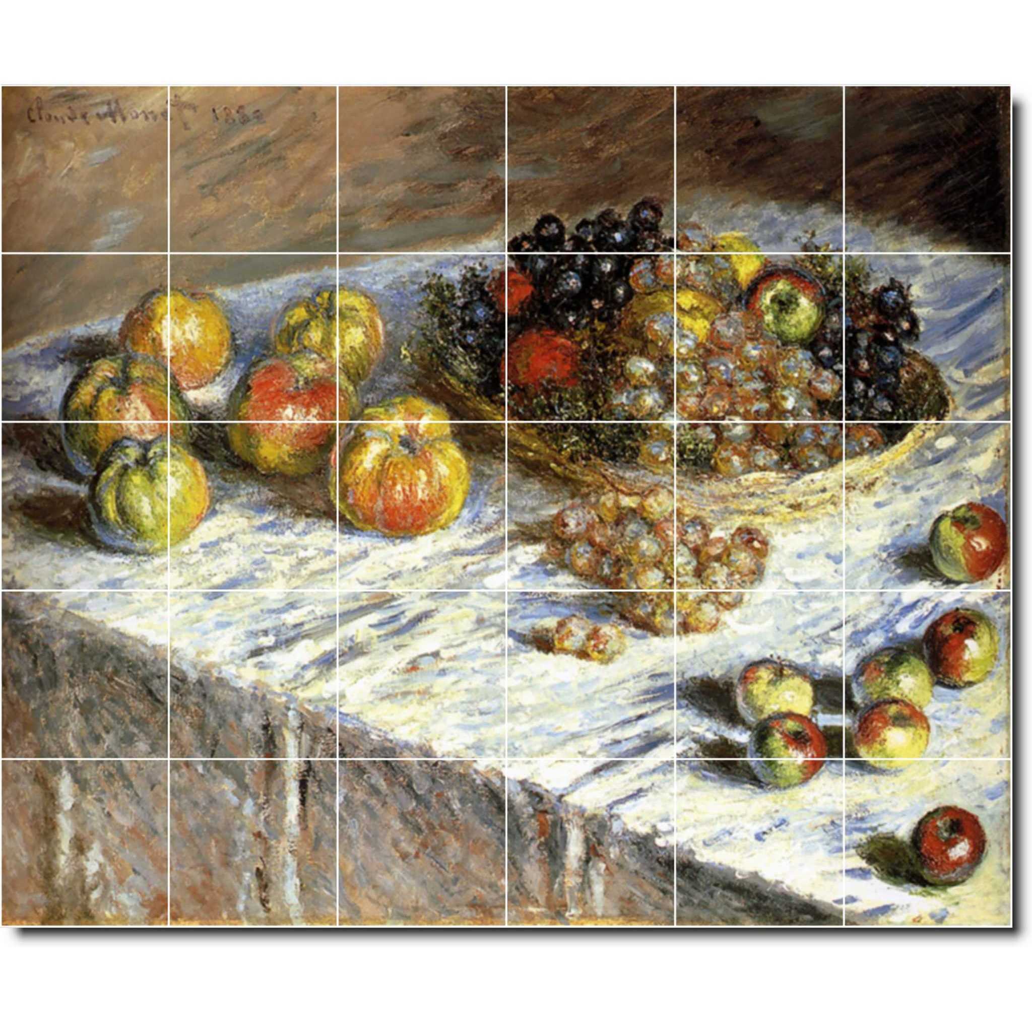 claude monet fruit vegetable painting ceramic tile mural p06184