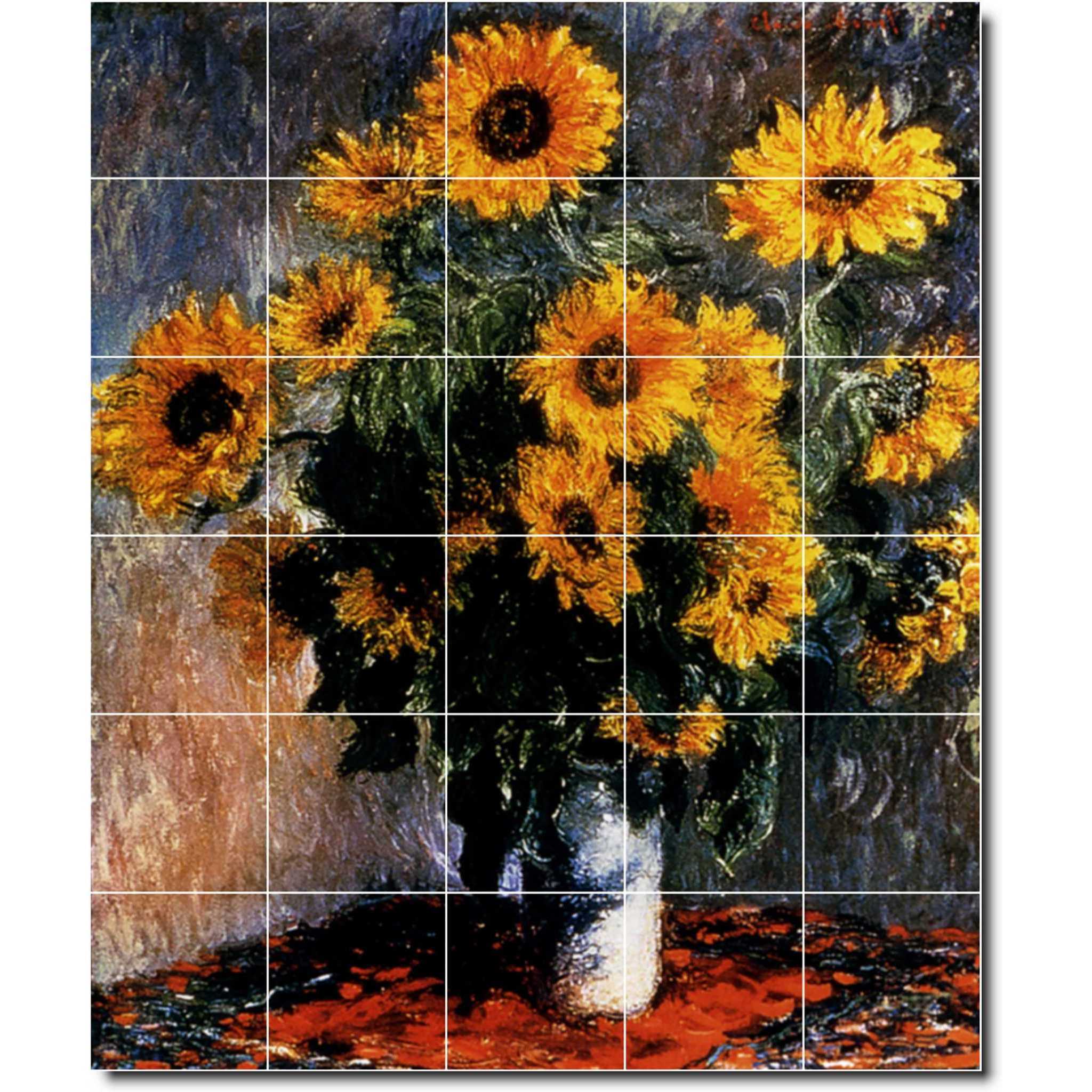 claude monet flower painting ceramic tile mural p06188