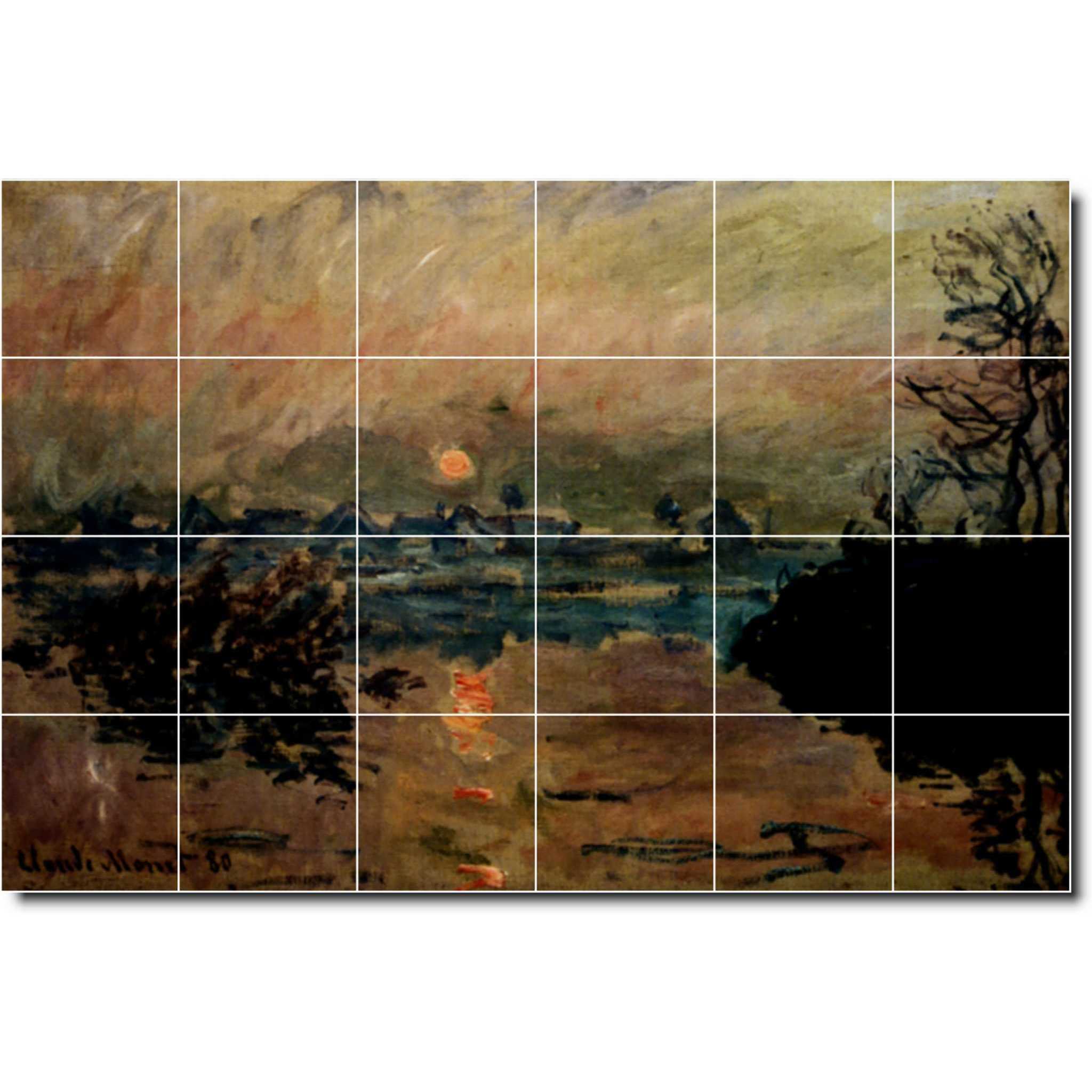 claude monet country painting ceramic tile mural p06189