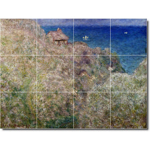 claude monet waterfront painting ceramic tile mural p06203