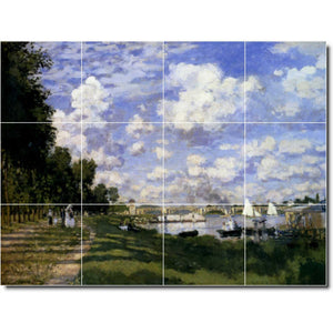 claude monet country painting ceramic tile mural p06219