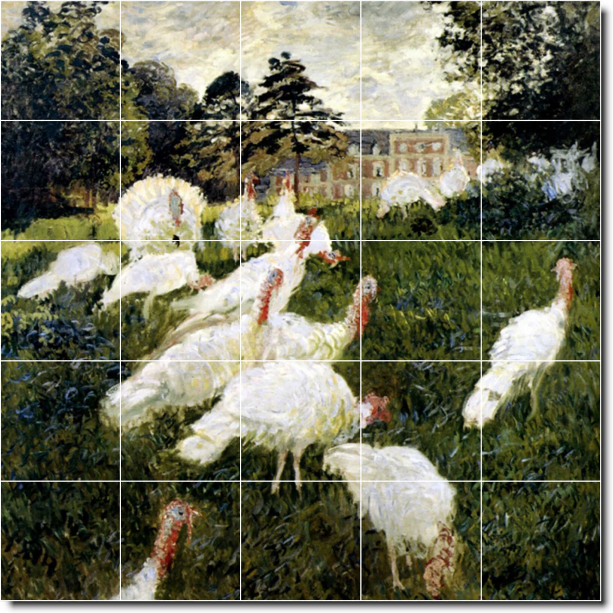 claude monet bird painting ceramic tile mural p06256