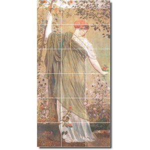 albert moore woman painting ceramic tile mural p06282