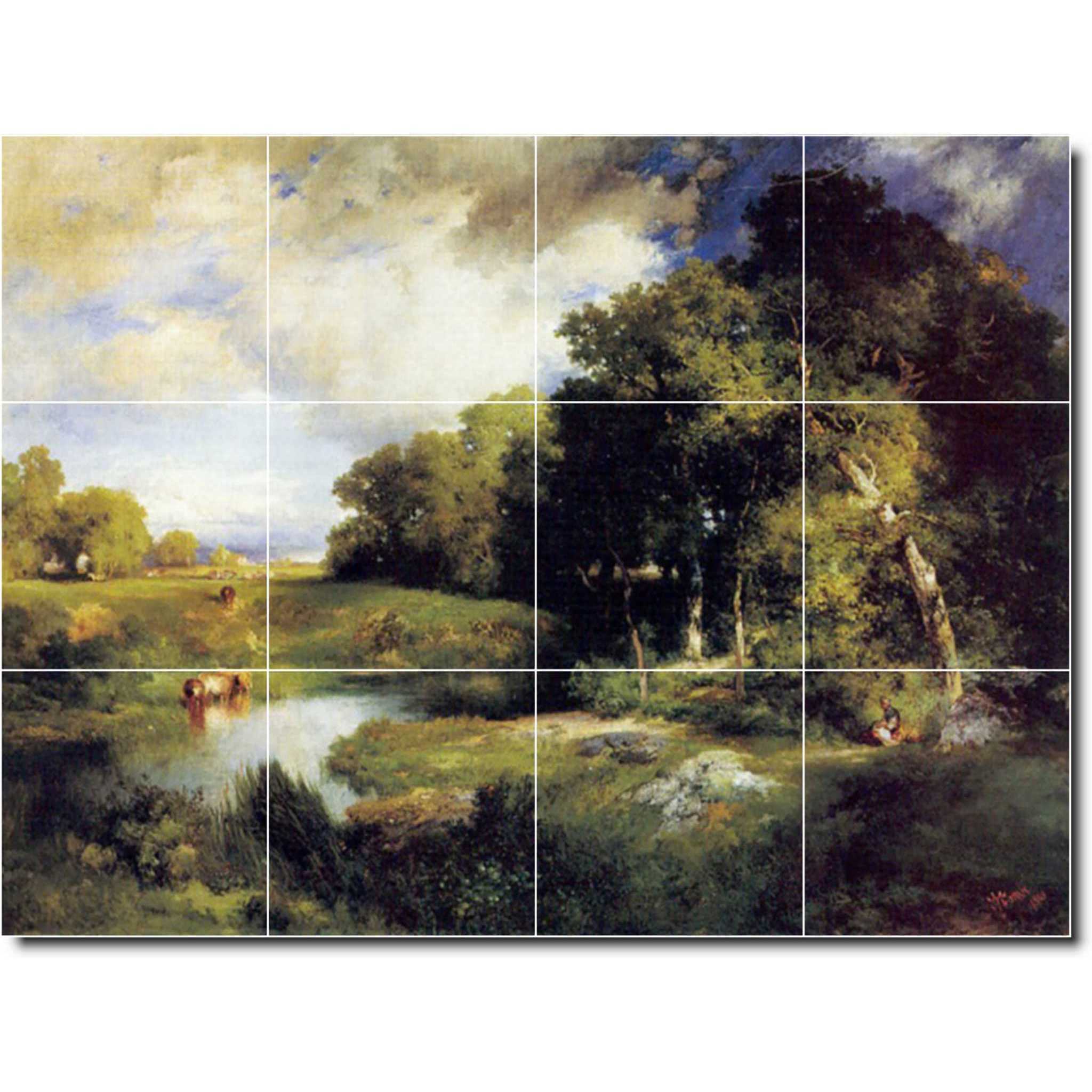 thomas moran landscape painting ceramic tile mural p06317