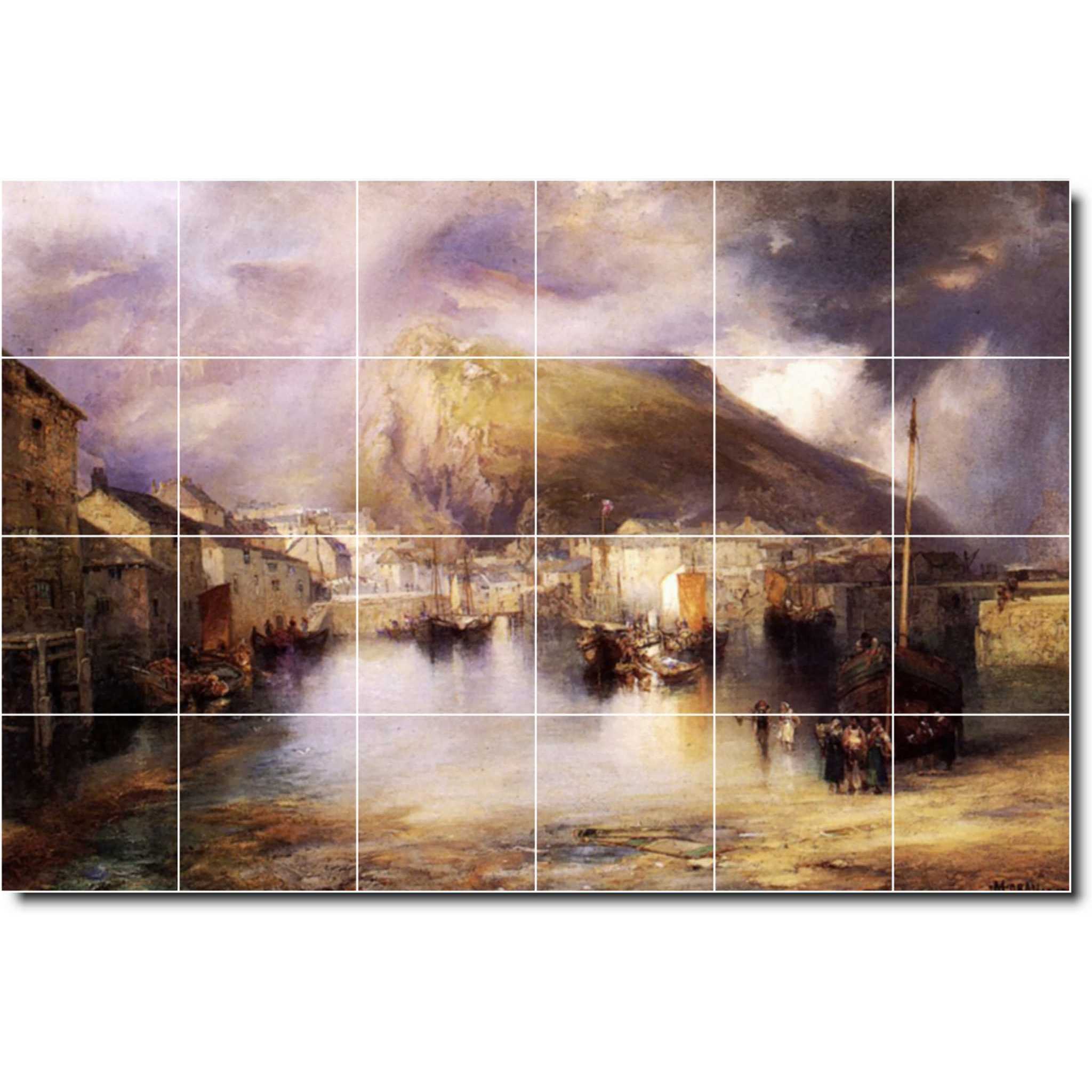 thomas moran landscape painting ceramic tile mural p06324