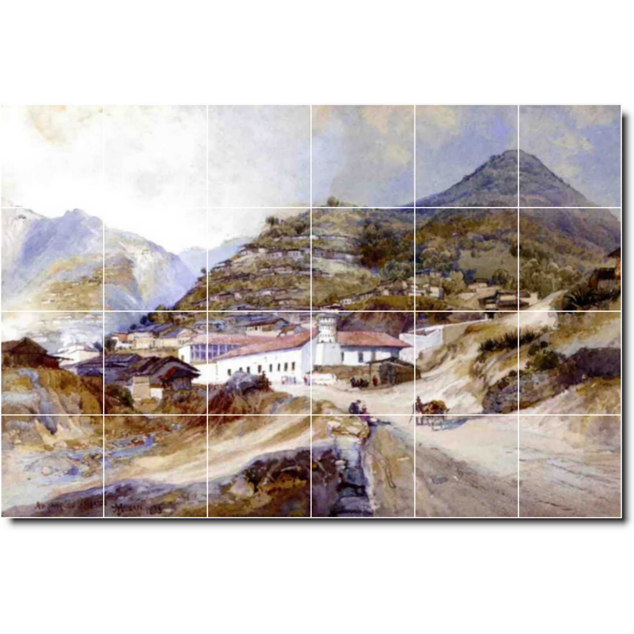 thomas moran landscape painting ceramic tile mural p06325
