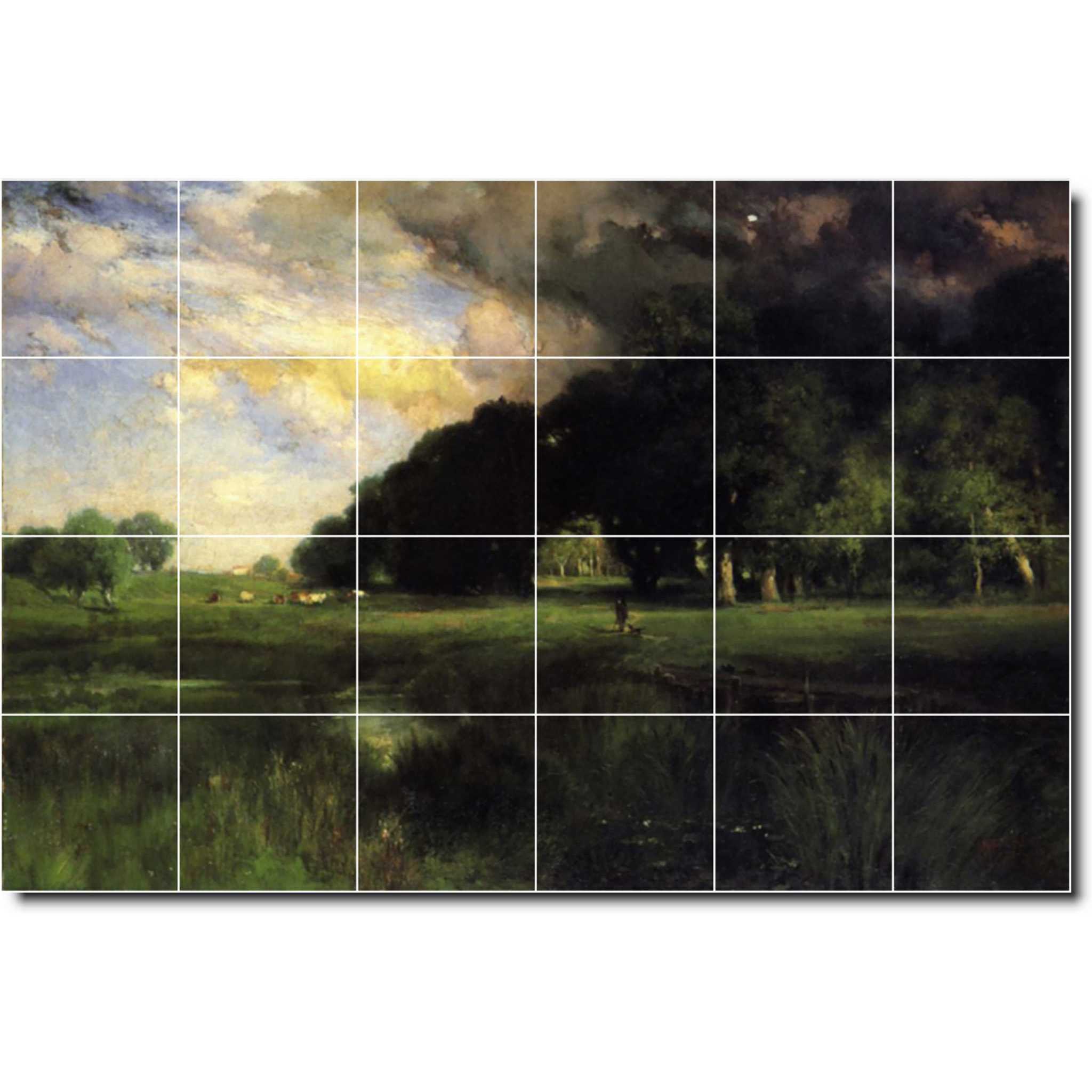 thomas moran landscape painting ceramic tile mural p06326