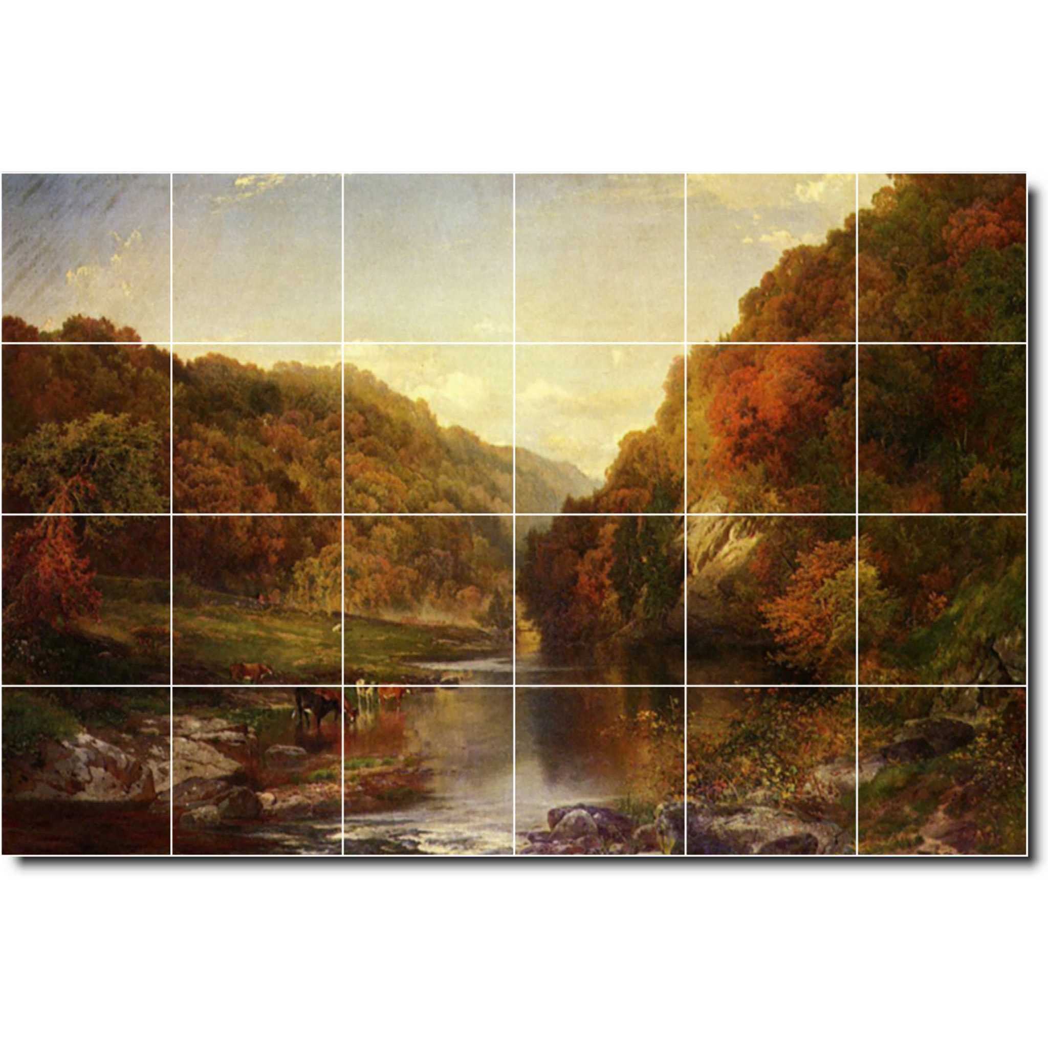 thomas moran landscape painting ceramic tile mural p06329