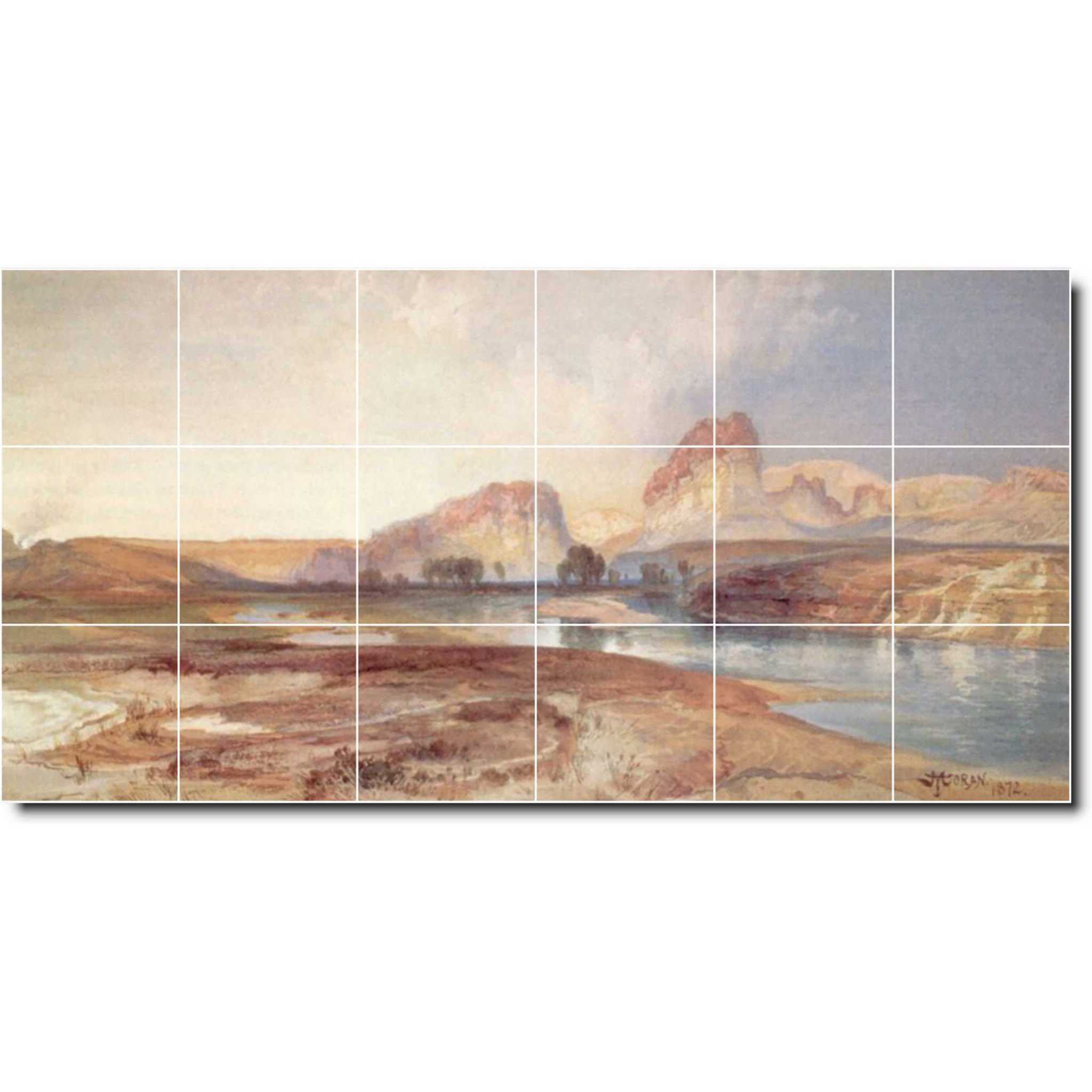 thomas moran landscape painting ceramic tile mural p06340