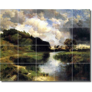 thomas moran landscape painting ceramic tile mural p06343