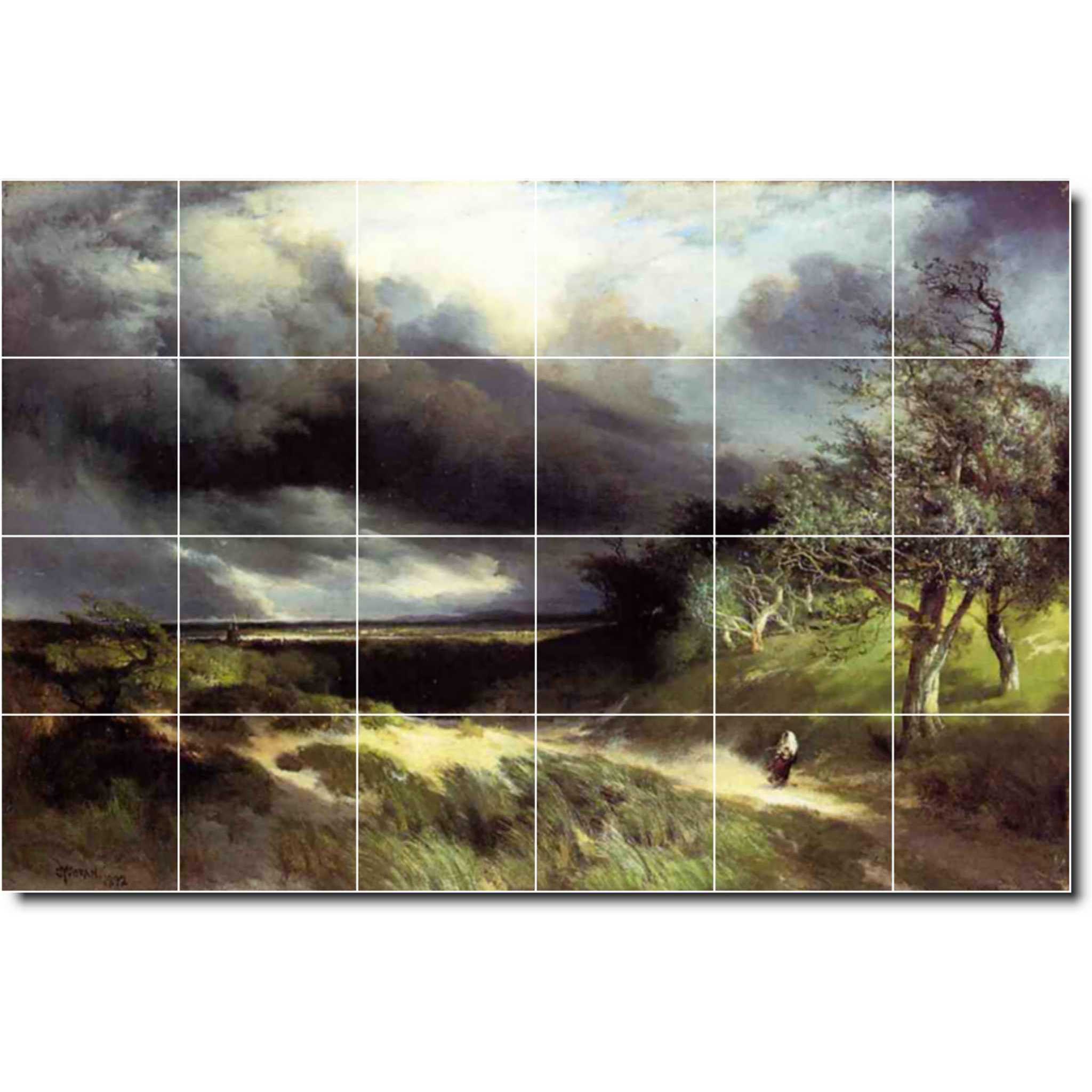 thomas moran landscape painting ceramic tile mural p06348