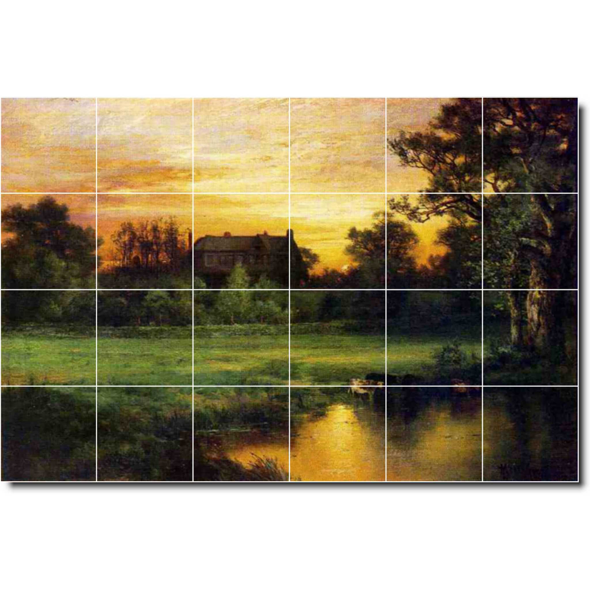 thomas moran landscape painting ceramic tile mural p06349