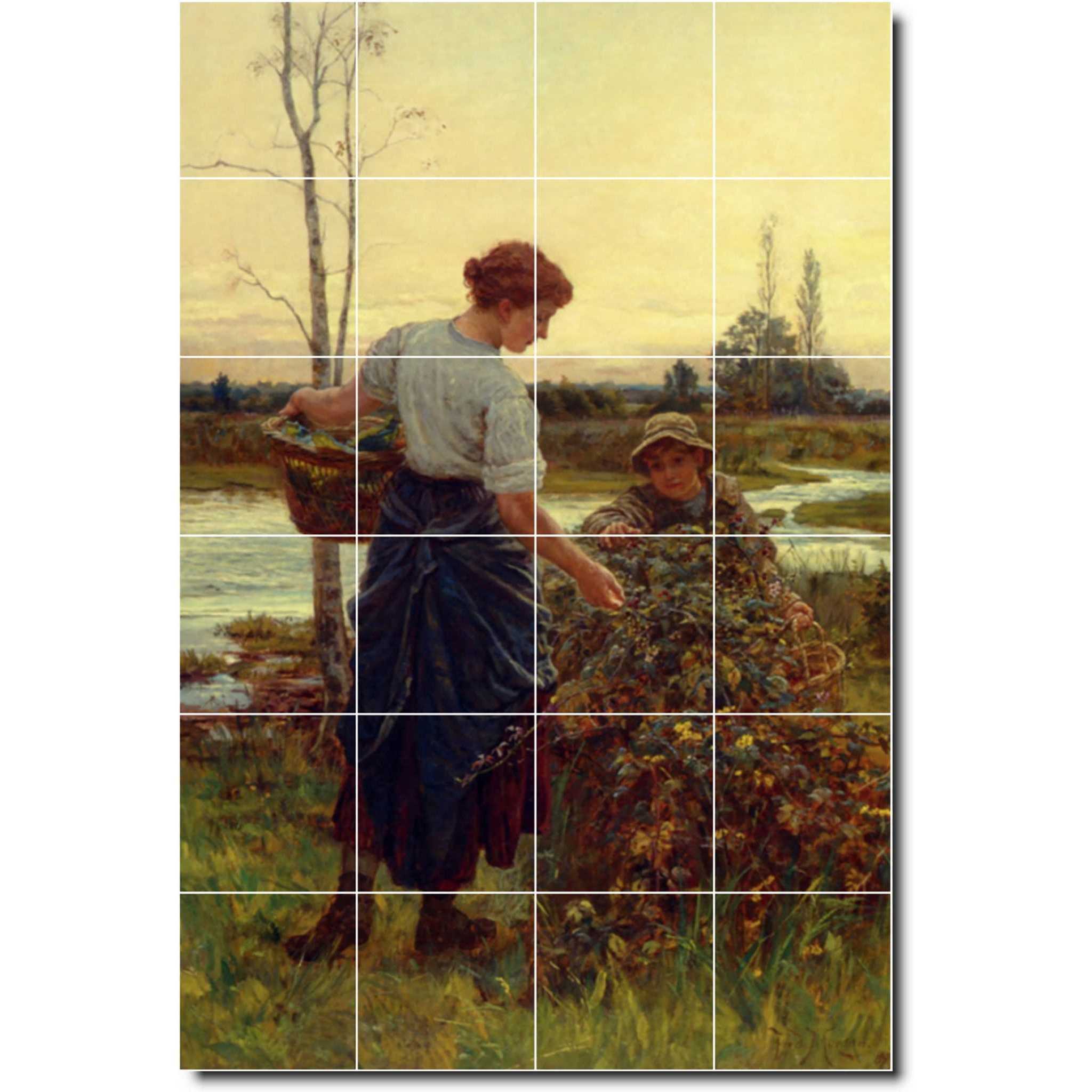 frederick morgan country painting ceramic tile mural p06519