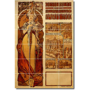 alphonse mucha poster art painting ceramic tile mural p06561