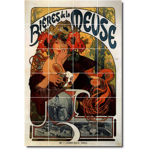 alphonse mucha poster art painting ceramic tile mural p06564