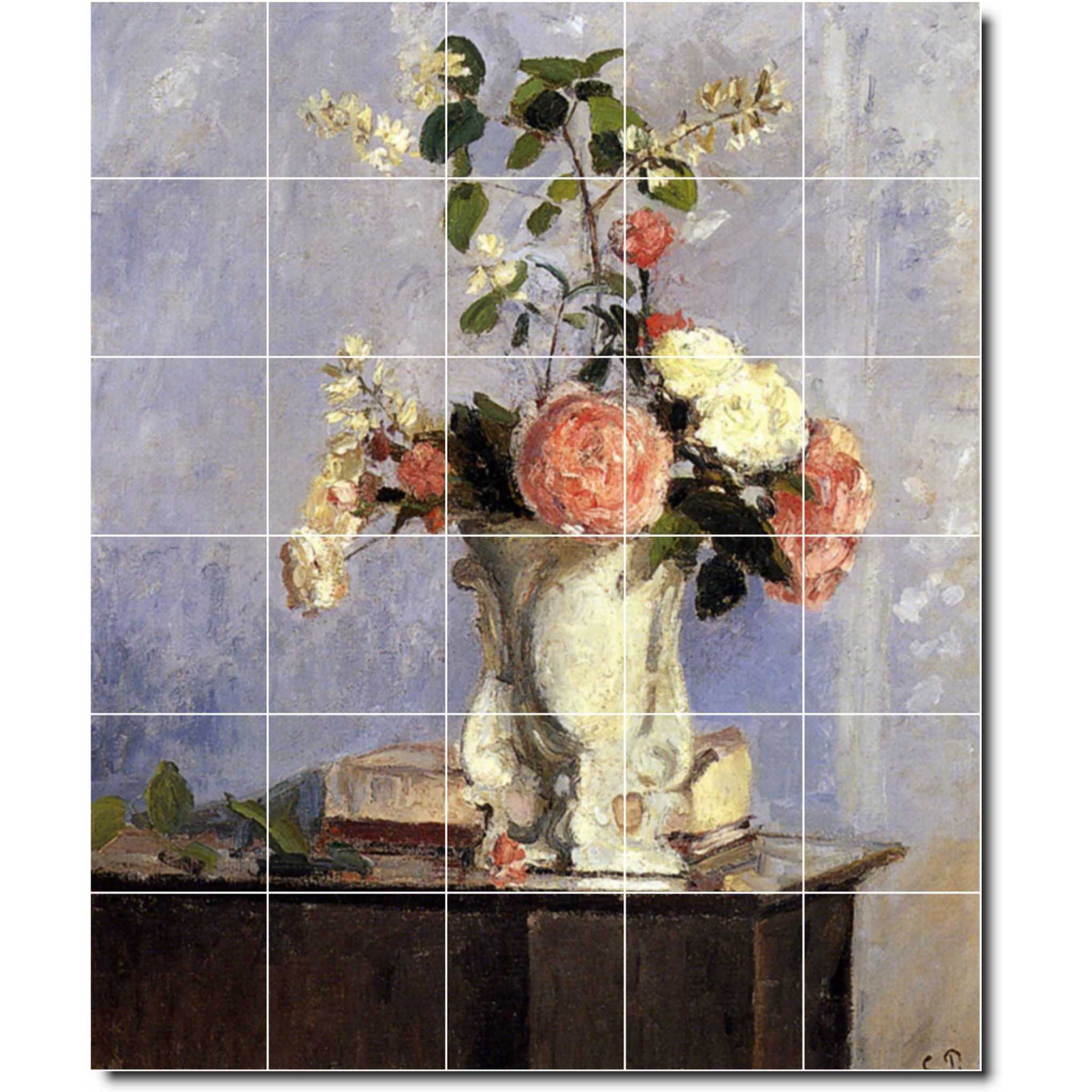 camille pissarro flower painting ceramic tile mural p06699