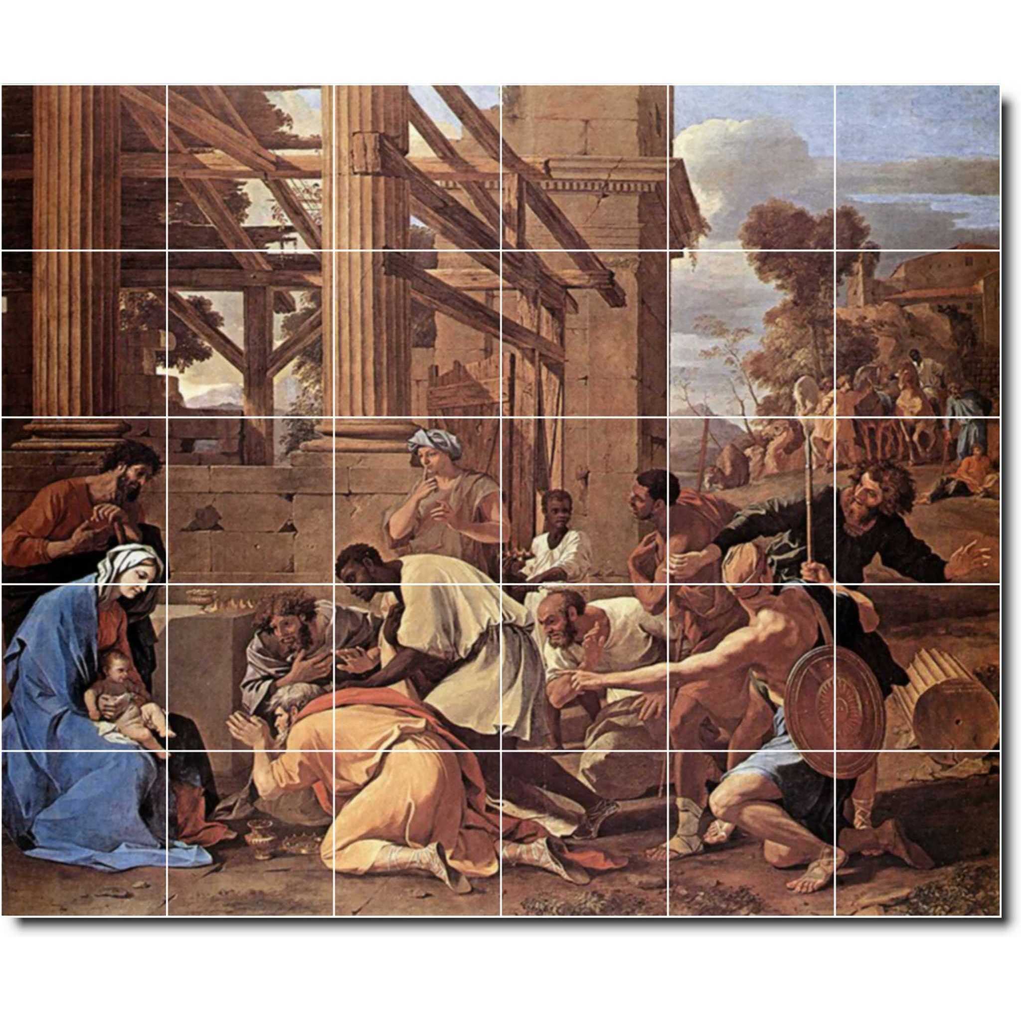 nicholas poussin religious painting ceramic tile mural p06748