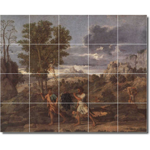 nicholas poussin landscape painting ceramic tile mural p06750