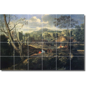 nicholas poussin landscape painting ceramic tile mural p06762