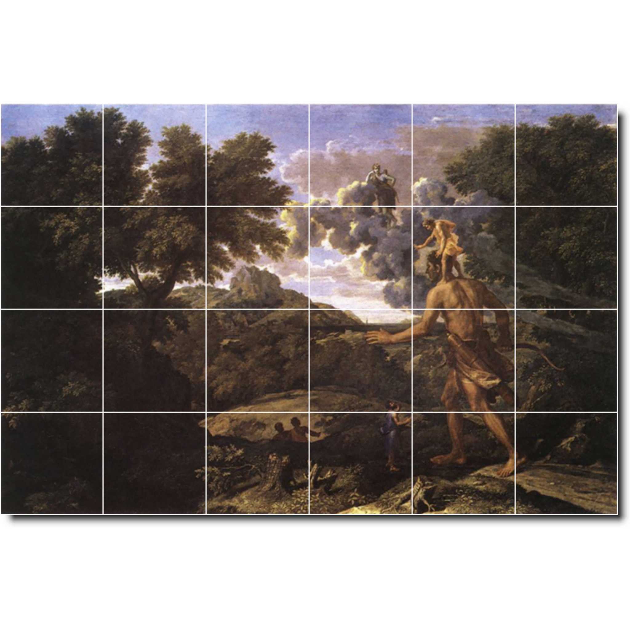 nicholas poussin landscape painting ceramic tile mural p06765