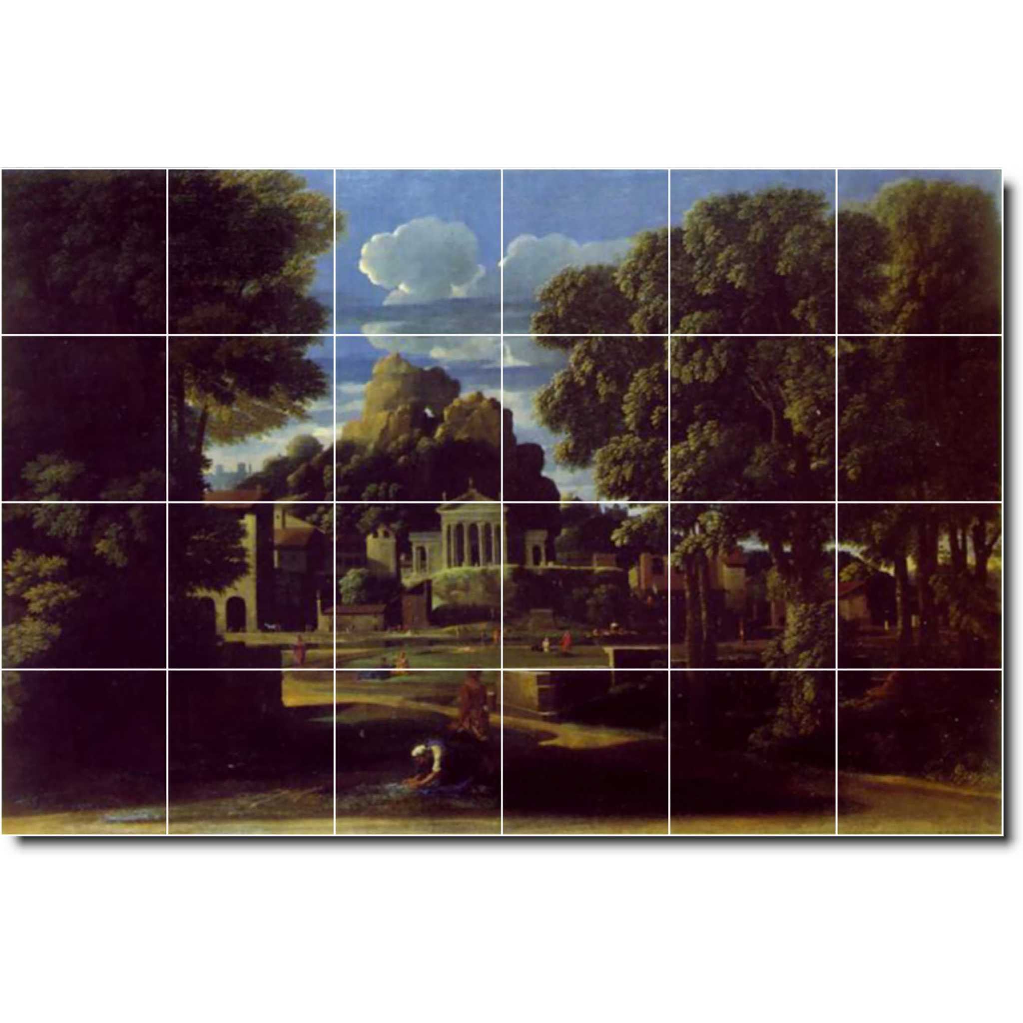 nicholas poussin landscape painting ceramic tile mural p06767