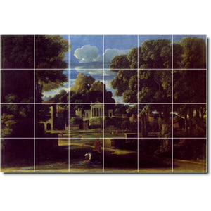 nicholas poussin landscape painting ceramic tile mural p06767