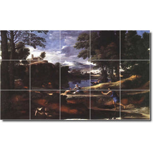 nicholas poussin landscape painting ceramic tile mural p06768