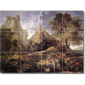 nicholas poussin landscape painting ceramic tile mural p06770