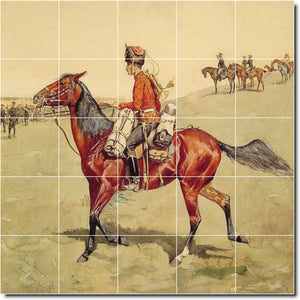 frederic remington horse painting ceramic tile mural p07330
