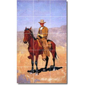 frederic remington western painting ceramic tile mural p07334
