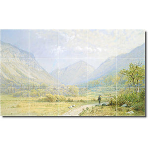 william richards landscape painting ceramic tile mural p07471