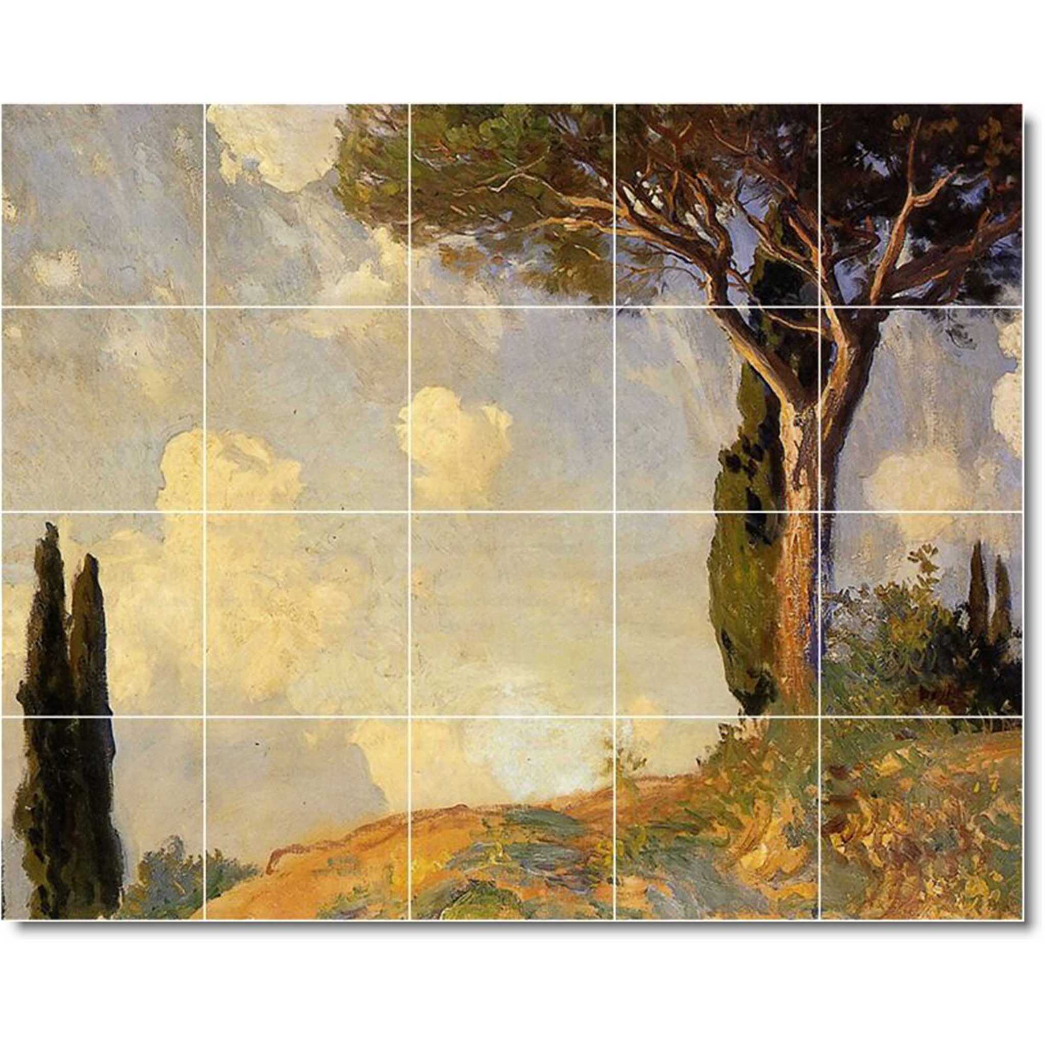 john sargent landscape painting ceramic tile mural p07836