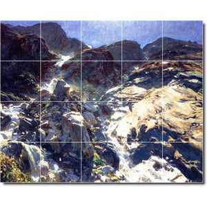 john sargent landscape painting ceramic tile mural p07969