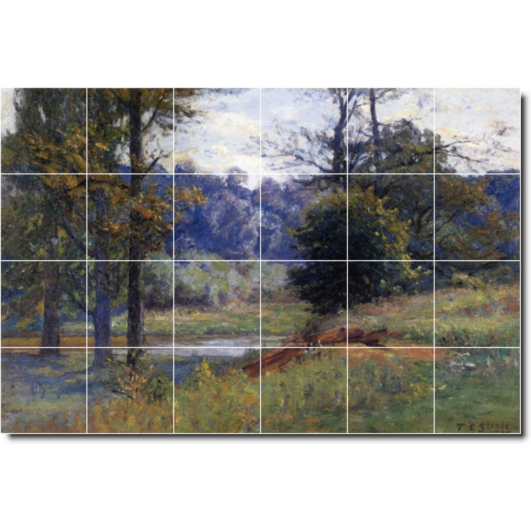 theodore steele country painting ceramic tile mural p08359