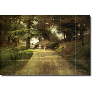 theodore steele country painting ceramic tile mural p08360