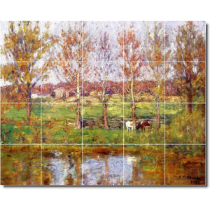 theodore steele country painting ceramic tile mural p08367