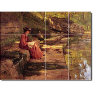 theodore steele country painting ceramic tile mural p08370
