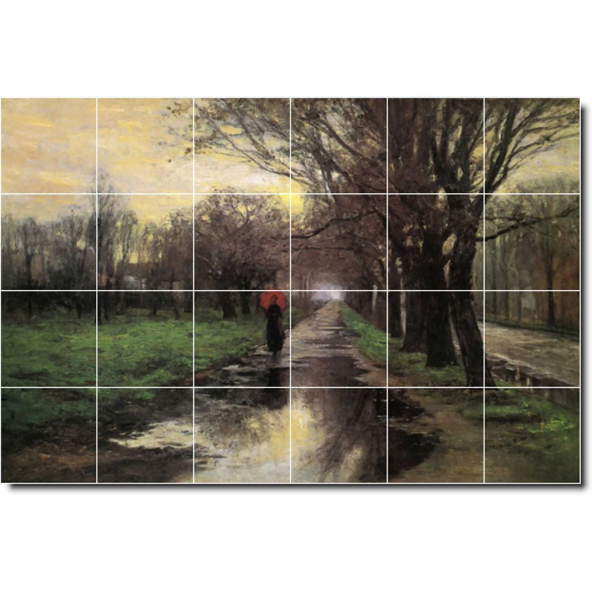 theodore steele country painting ceramic tile mural p08383