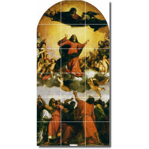 titian religious painting ceramic tile mural p08656