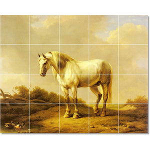eugene verboeckhoven horse painting ceramic tile mural p23240