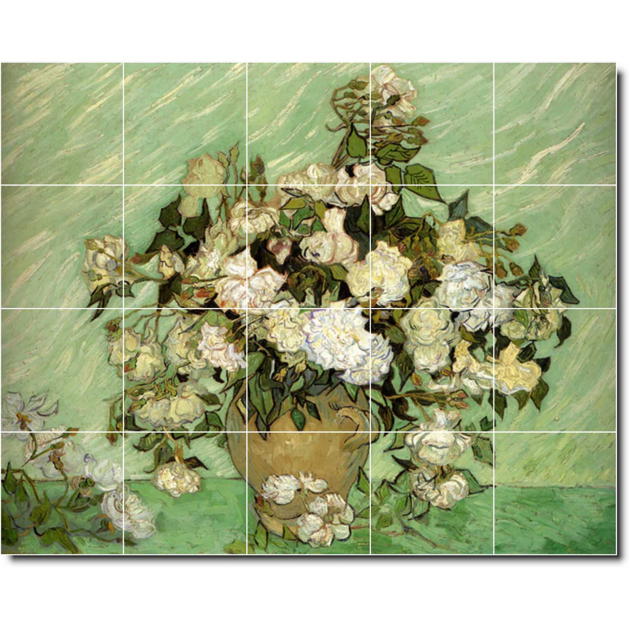 vincent van gogh flower painting ceramic tile mural p09330