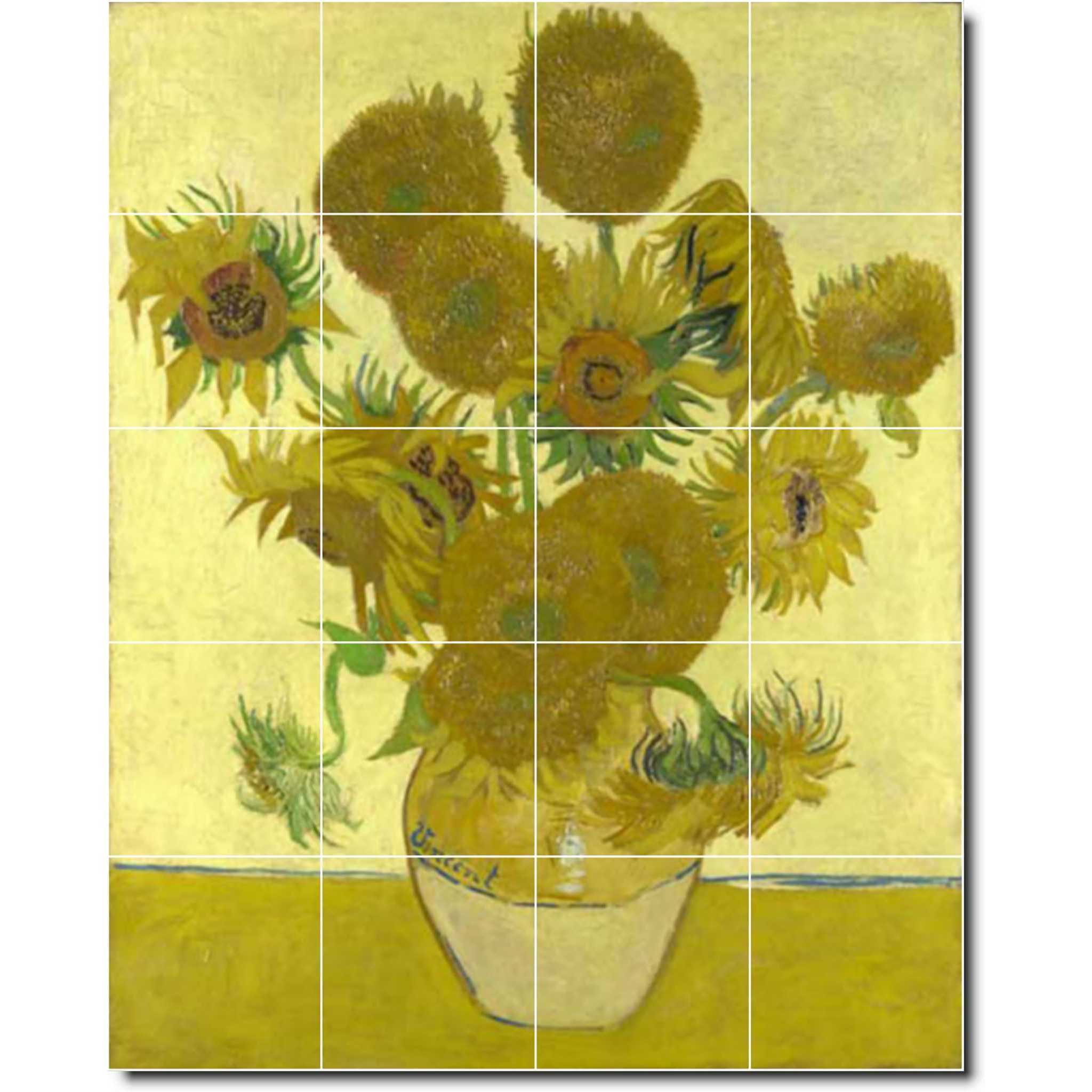 vincent van gogh flower painting ceramic tile mural p09340