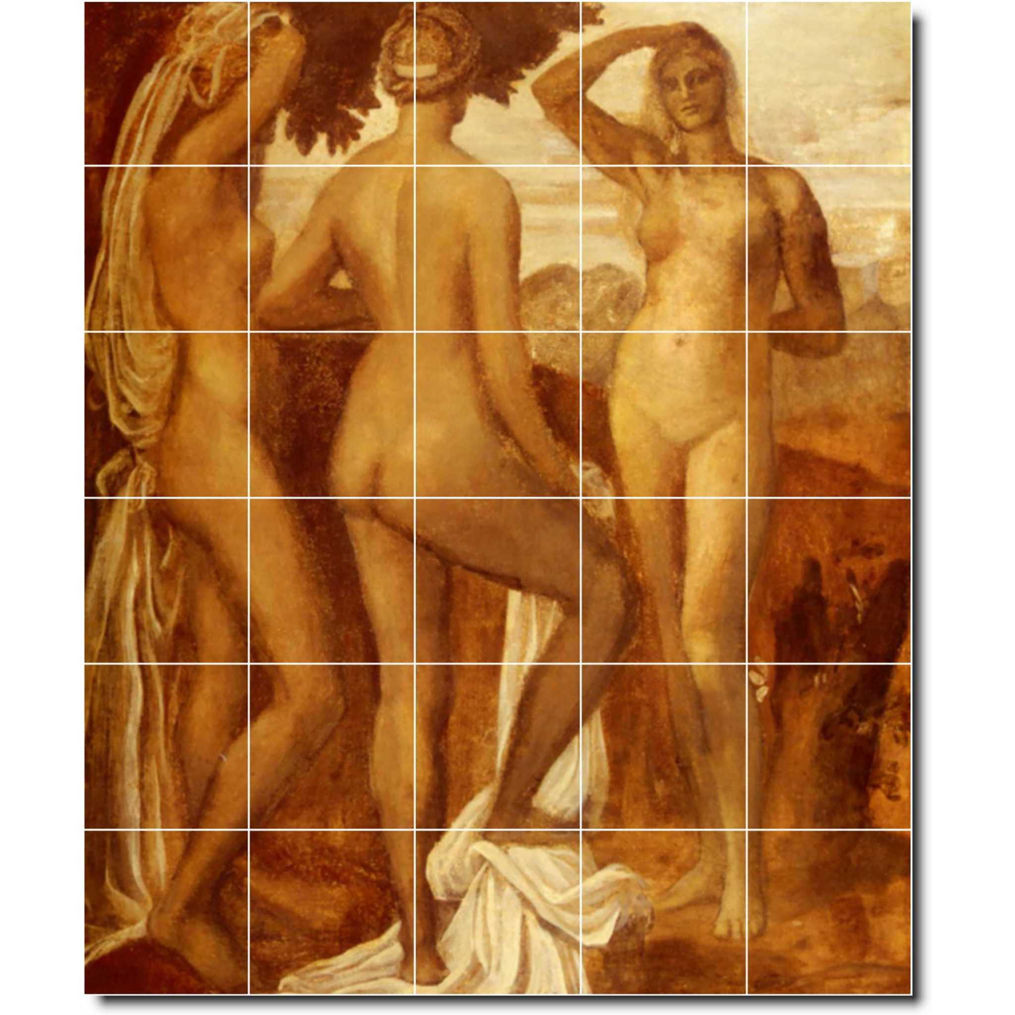 george watts nude painting ceramic tile mural p09535