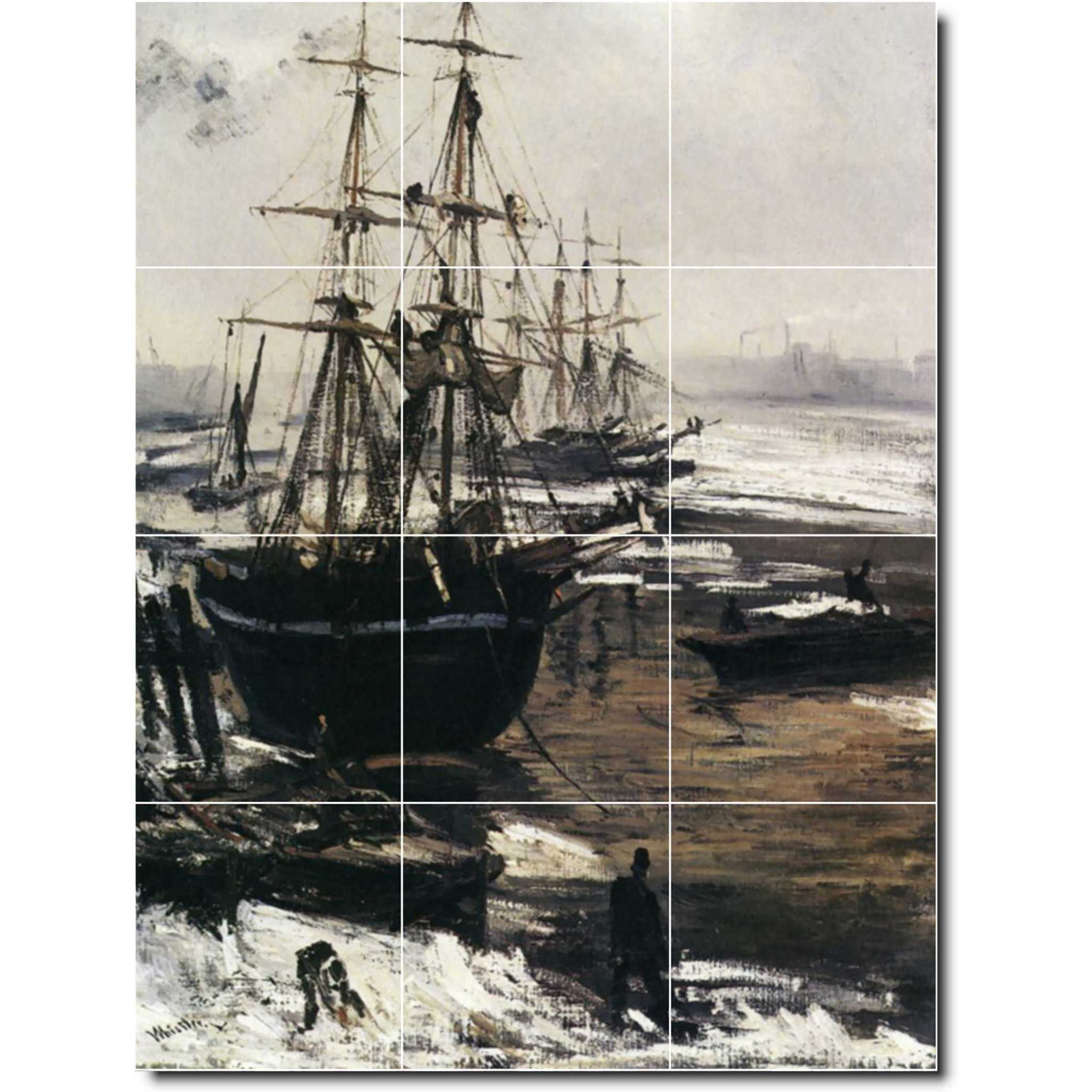 james whistler boat ship painting ceramic tile mural p09900