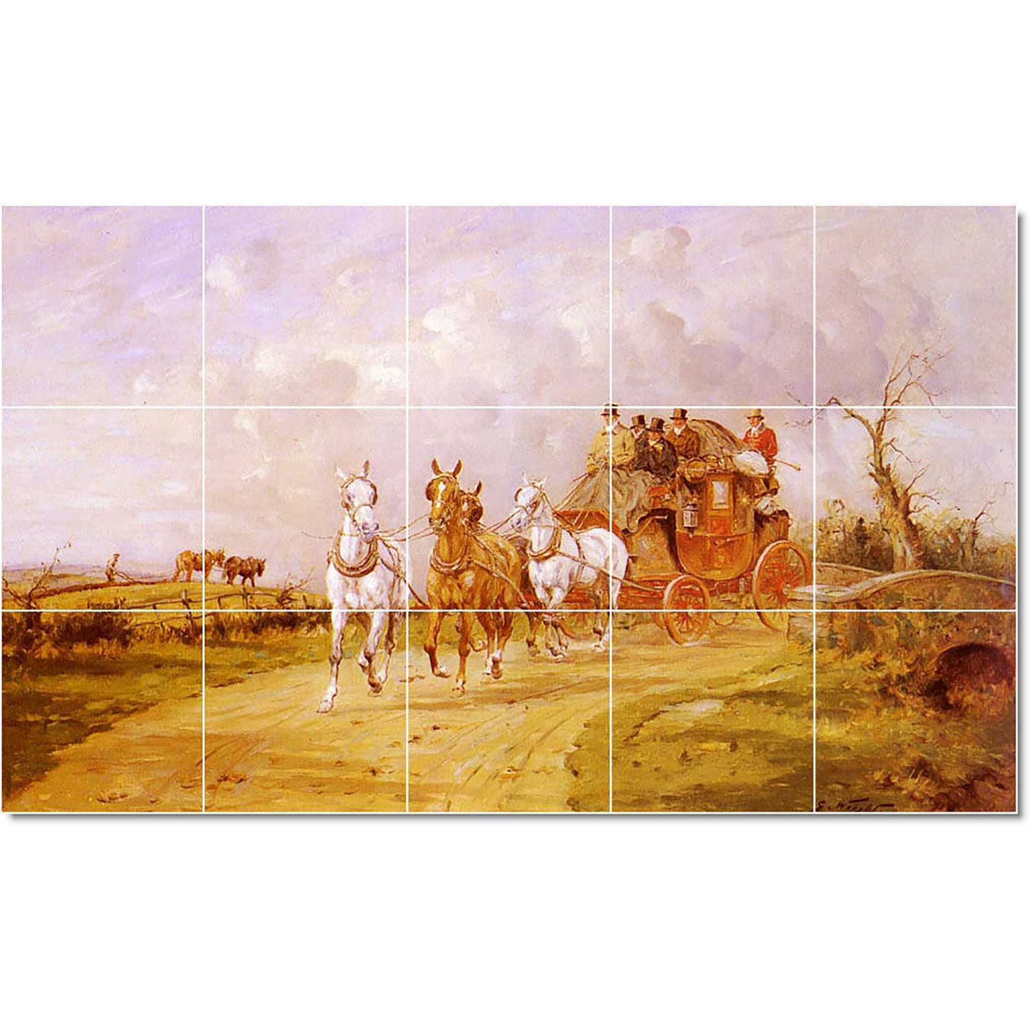 george wright horse painting ceramic tile mural p23260